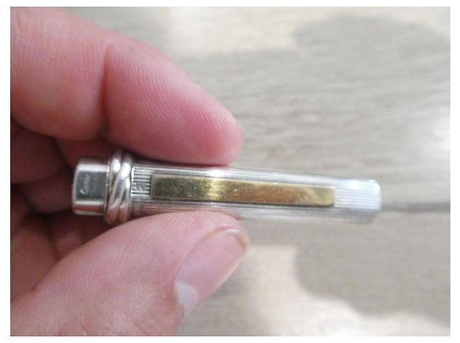 Stylo plume Cartier en argent massif Doré Bordeaux Bijouterie argentée - vue 8
