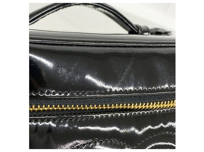 Borsa Vanity Chanel in pelle verniciata nera Nero - vista 10