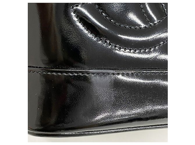 Borsa Vanity Chanel in pelle verniciata nera Nero - vista 7
