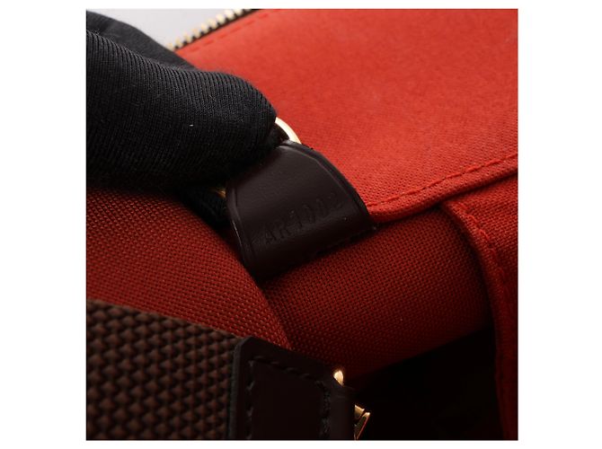 Borsa Louis Vuitton Greenwich Damier Ebene in marrone Rosso - vista 12