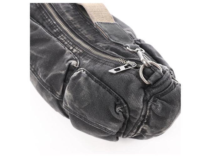 Bolsa tiracolo Diesel Multi-Pkts Multipocket em denim lavado, Cinza - vista 4