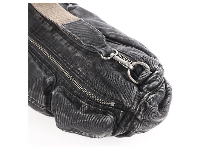 Bolsa tiracolo Diesel Multi-Pkts Multipocket em denim lavado, Cinza - vista 5