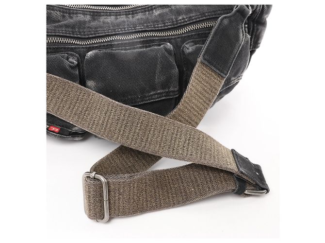 Bolsa tiracolo Diesel Multi-Pkts Multipocket em denim lavado, Cinza - vista 7