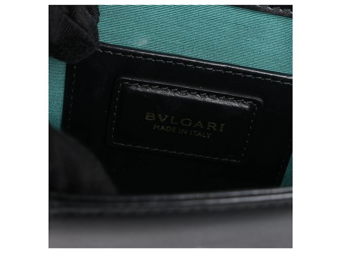 Bulgari Borsa a tracolla con catena in pelle Bvlgari Serpenti Forever in Black - vista 11