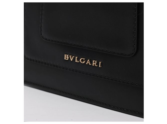 Bulgari Borsa a tracolla con catena in pelle Bvlgari Serpenti Forever in Black - vista 5