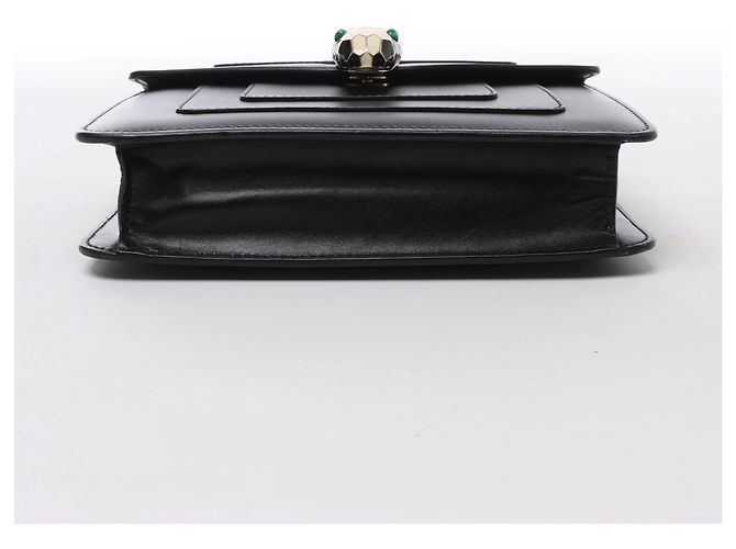 Bulgari Borsa a tracolla con catena in pelle Bvlgari Serpenti Forever in Black - vista 7