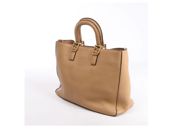 Borsa 2Way Fendi Selleria FF Medium in pelle, Marrone 8BH368 - vista 4