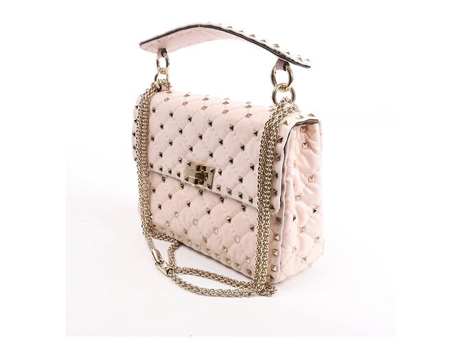Borsa a spalla 2Way Valentino Garavani Rockstud Spike in pelle Rosa - vista 3