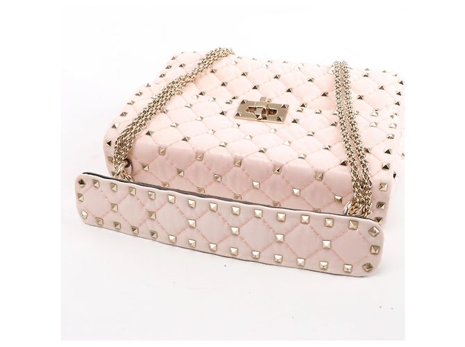 Borsa a spalla 2Way Valentino Garavani Rockstud Spike in pelle Rosa - vista 6