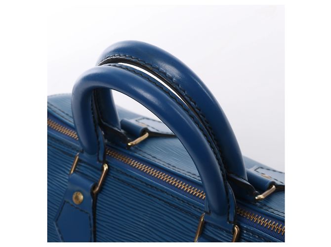 Borsa a mano Louis Vuitton Speedy 25 in pelle Epi Blu M43015 - vista 6