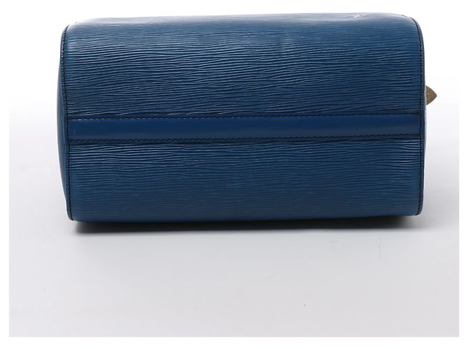 Borsa a mano Louis Vuitton Speedy 25 in pelle Epi Blu M43015 - vista 7