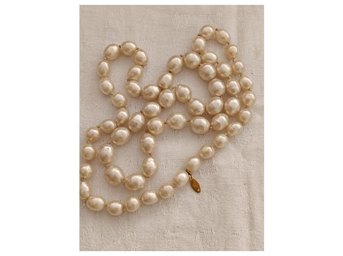 Chanel Modeschmuck-Perlenkette Roh - Ansicht 5