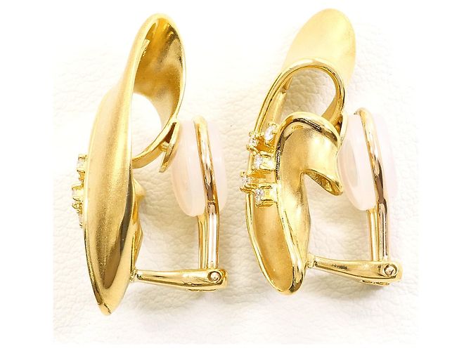 Autre Marque Orecchini a clip in oro giallo 18K e diamanti - vista 3