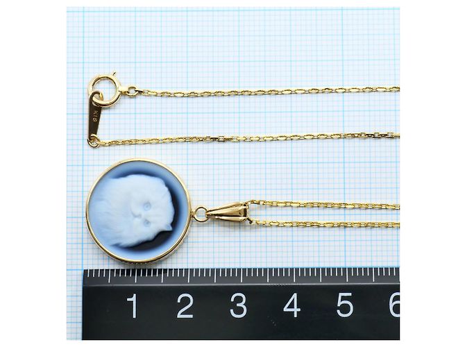 Autre Marque Collar de oro amarillo 18K con camafeo de piedra - vista 4