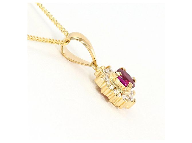 Autre Marque Collar de oro amarillo 18K con rubí y diamante - vista 2