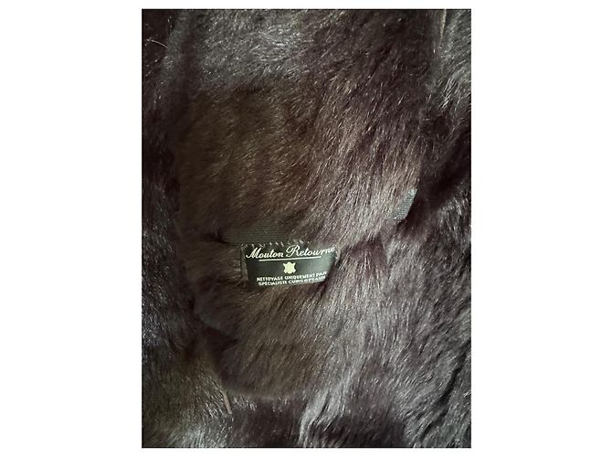 Ventcouvert Cappotto lungo in pelle di agnello e visone Marrone - vista 3
