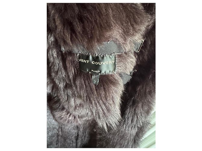 Ventcouvert Cappotto lungo in pelle di agnello e visone Marrone - vista 4
