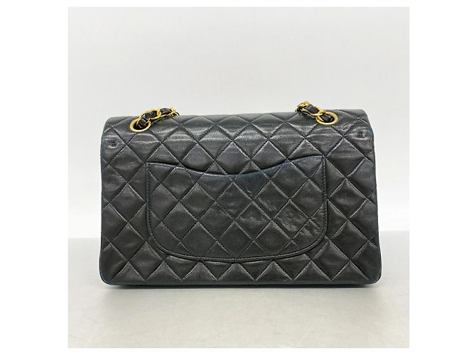Borsa a tracolla Chanel Matelassé in pelle di agnello nera - vista 12