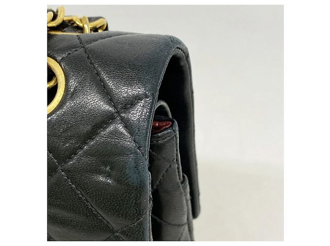 Borsa a tracolla Chanel Matelassé in pelle di agnello nera - vista 6