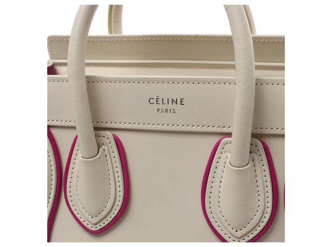 Céline Borsa a mano 2Way Celine Luggage Nano in pelle Beige x Purple - vista 6