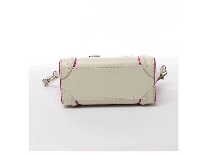 Céline Borsa a mano 2Way Celine Luggage Nano in pelle Beige x Purple - vista 8