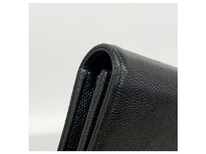 Cartera larga Chanel de piel de becerro granulada negra - vista 5