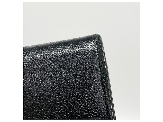 Cartera larga Chanel de piel de becerro granulada negra - vista 6