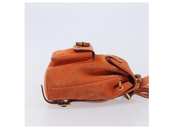 Gucci Vintage Bamboo Suede Mini Arancione - vista 3