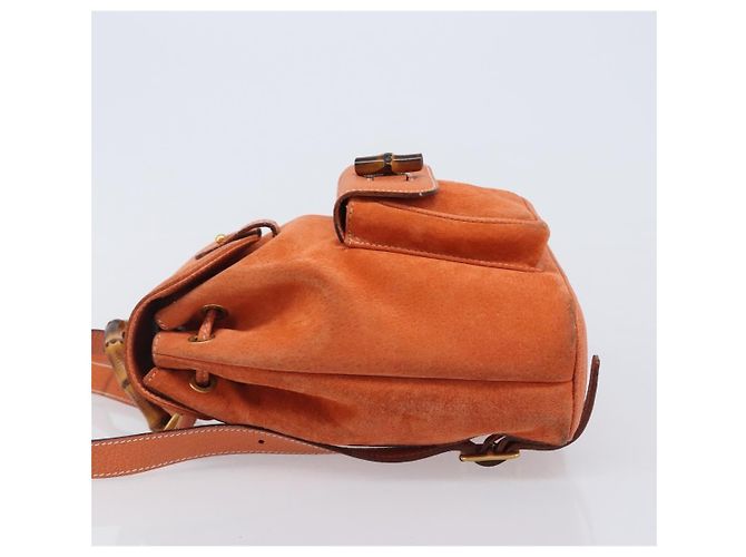 Gucci Vintage Bamboo Suede Mini Arancione - vista 4