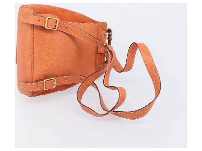 Gucci Vintage Bamboo Suede Mini Arancione - vista 7