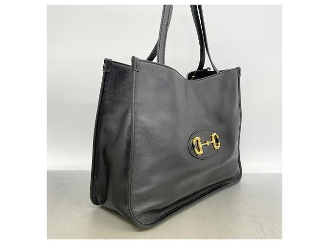 Gucci Shopper-Tasche aus schwarzem Leder - Ansicht 2