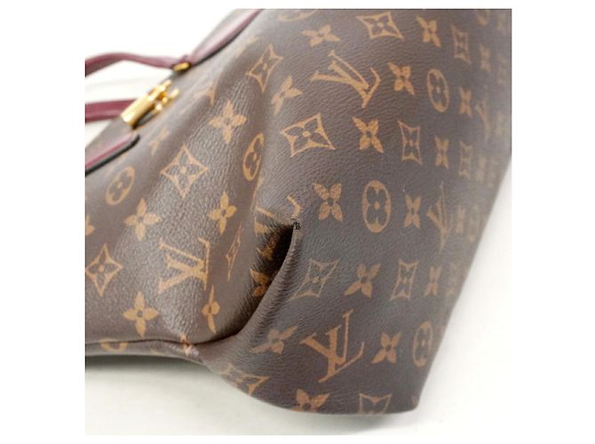 Louis Vuitton Monogram Flower Zipped Tote MM Handtasche Braun Bordeaux - Ansicht 6