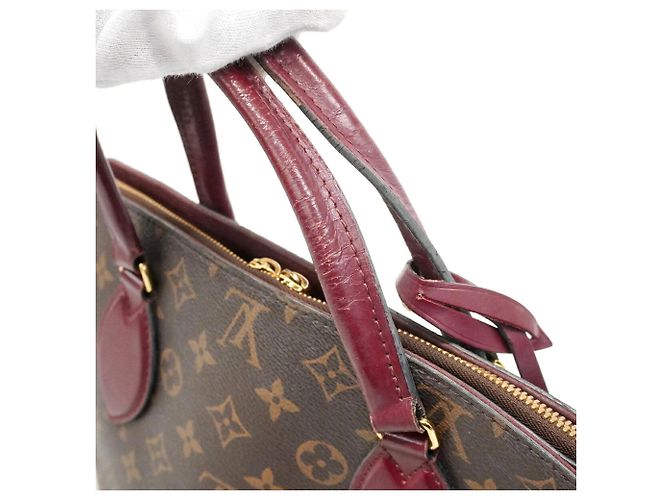Louis Vuitton Monogram Flower Zipped Tote MM Handtasche Braun Bordeaux - Ansicht 8