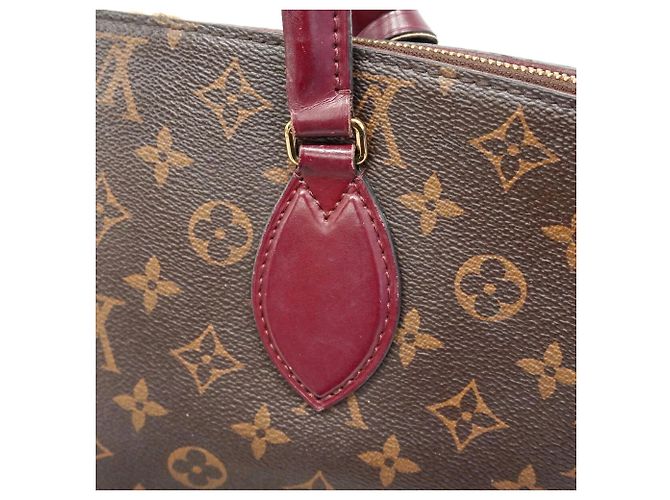 Louis Vuitton Monogram Flower Zipped Tote MM Handtasche Braun Bordeaux - Ansicht 9