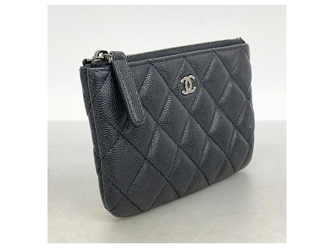 Portamonete Chanel in pelle di vitello granulata nera - vista 2