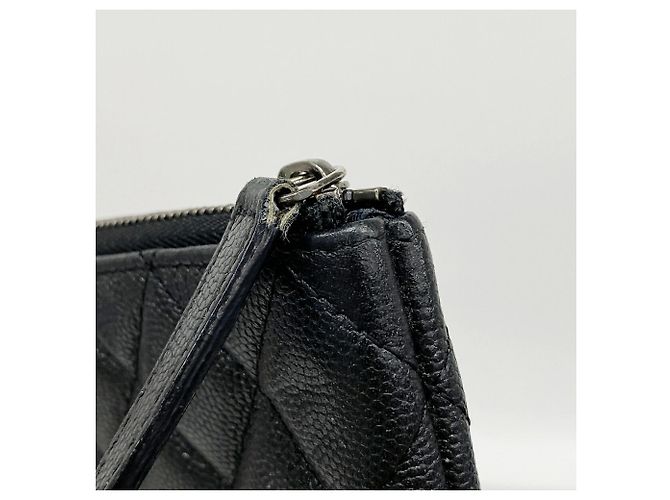 Portamonete Chanel in pelle di vitello granulata nera - vista 7