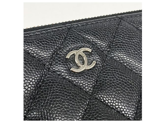 Portamonete Chanel in pelle di vitello granulata nera - vista 8