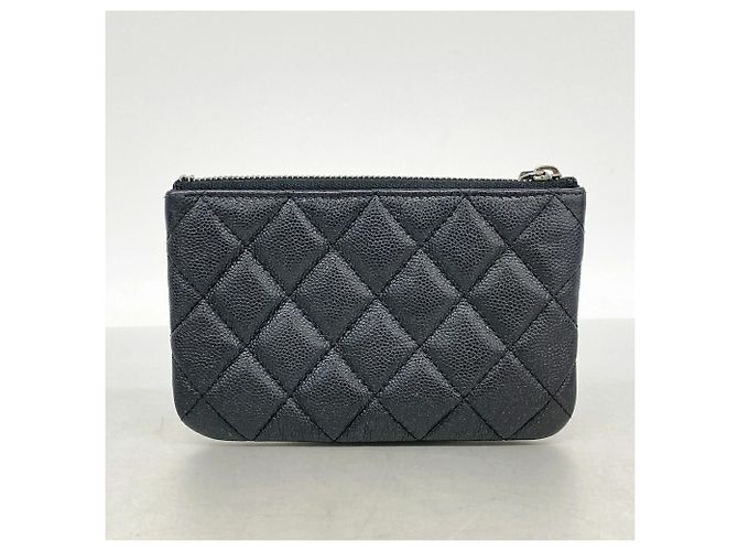 Portamonete Chanel in pelle di vitello granulata nera - vista 9
