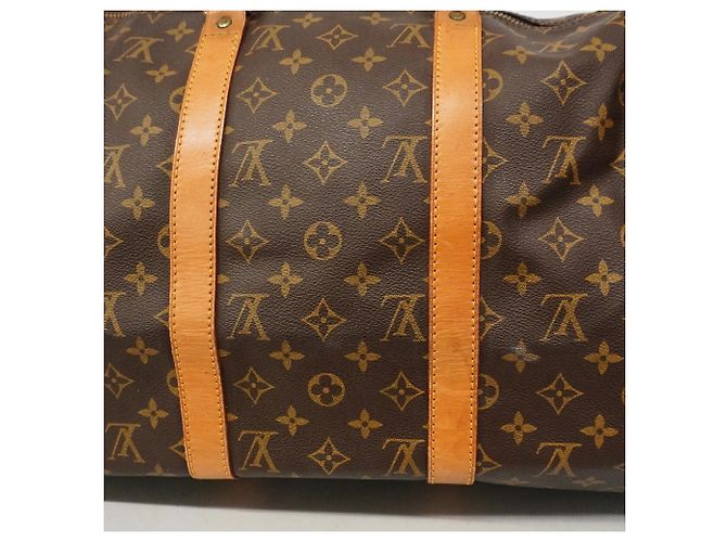 Sac Louis Vuitton Boston Monogram Keepall 50 Marron - vue 10