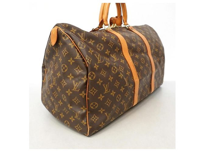 Sac Louis Vuitton Boston Monogram Keepall 50 Marron - vue 2