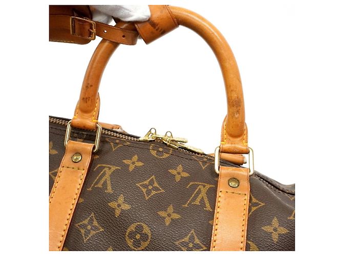 Sac Louis Vuitton Boston Monogram Keepall 50 Marron - vue 8