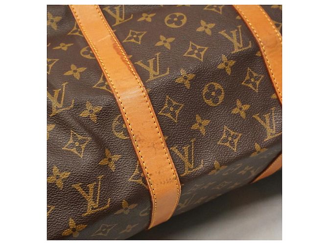 Sac Louis Vuitton Boston Monogram Keepall 50 Marron - vue 9