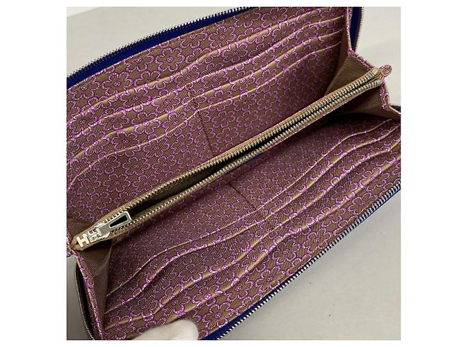 Hermès Cartera larga Hermes Azap en piel Epsom azul - vista 3