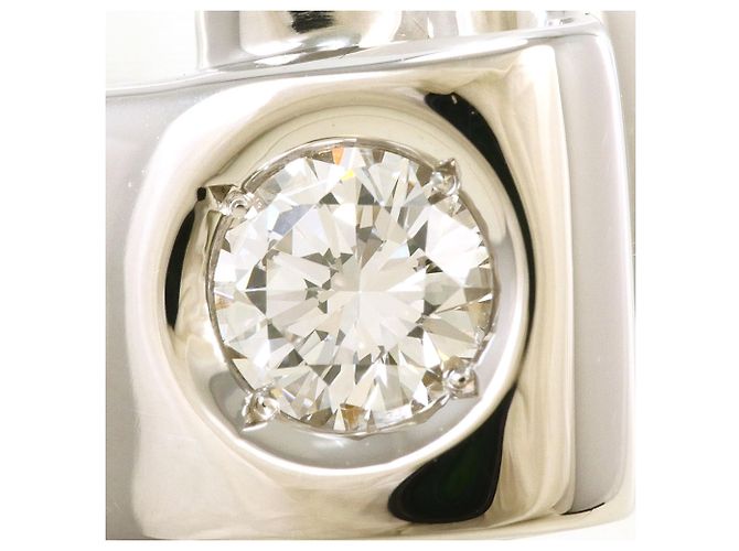 Autre Marque Platinum Band Ring with Diamond - view 2