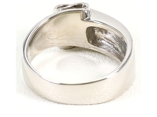 Autre Marque Platinum Band Ring with Diamond - view 4