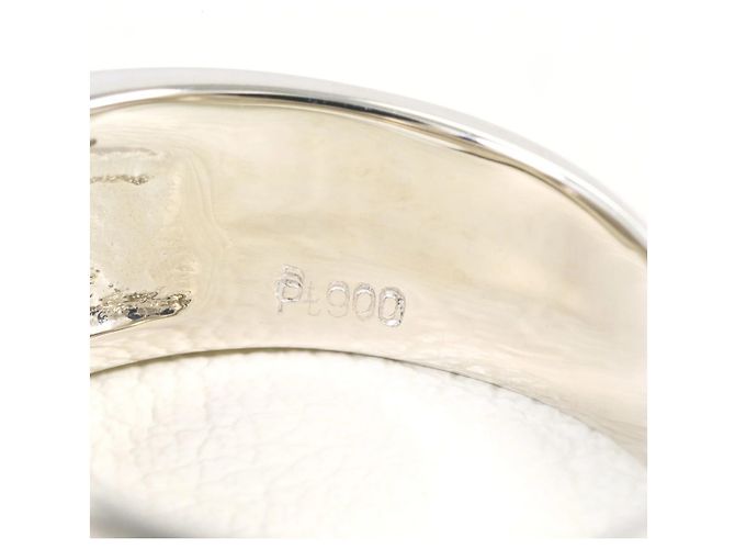 Autre Marque Platinum Band Ring with Diamond - view 5