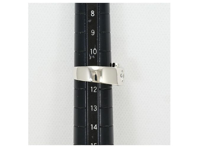 Autre Marque Platinum Band Ring with Diamond - view 8