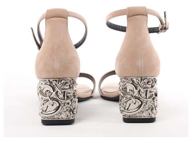 Hermès Sandali HERMES Glam Chaîne d'Ancre in camoscio Beige, Taglia 37 EU - vista 8