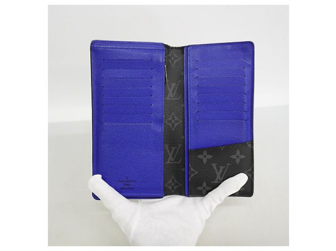 Brazza Portafoglio lungo Louis Vuitton Epi Monogram Eclipse Nero Blu - vista 3