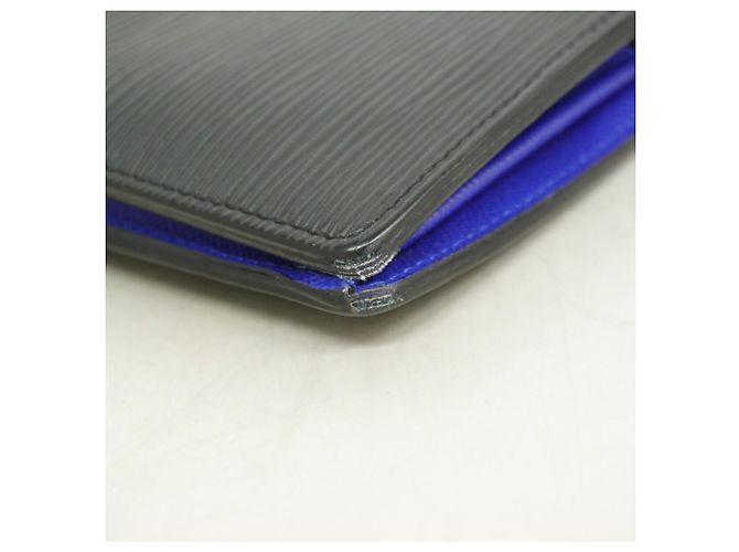 Brazza Portafoglio lungo Louis Vuitton Epi Monogram Eclipse Nero Blu - vista 5